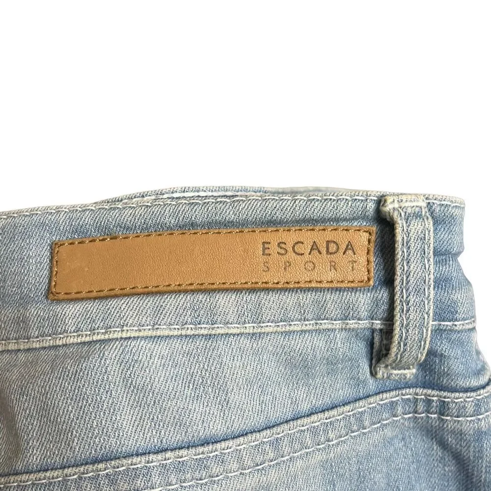 ESCADA Sport Tina Cropped Skinny Jeans Women’s 8 Blue Cotton Denim Euro 38